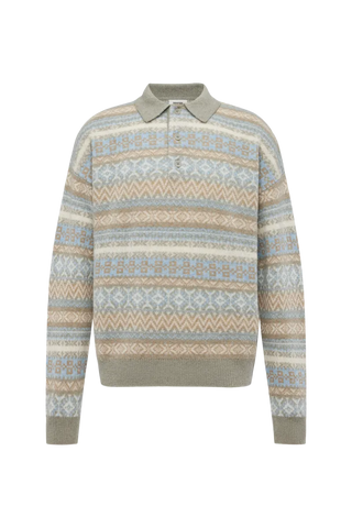 DRYKORN BEKKET Strickpolo mit Knopfleiste in Woll-Mix