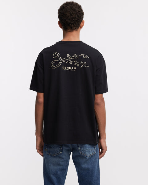 DENHAM TSURU STITCH BOX TEE HGJ - Boxy Fit Black online kaufen