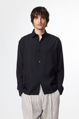 NN.07 Freddy Modales Gemisch Hemd Farbe Schwarz