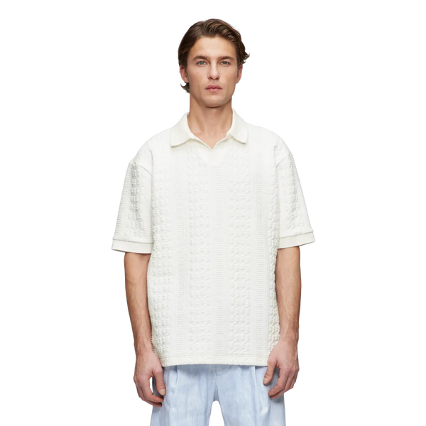 DRYKORN ACAYO Lässiges Polo mit Zopfmuster in Weiß online kaufen