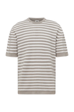 DRYKORN DERICO Kurzarm T-Shirt in reiner Baumwolle mit Streifenmuster Farbe - greige online kaufen