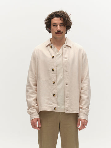 GABBA PETER LEINEN OVERSHIRT IN FARBE BRICH