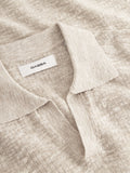 GABBA Cross Premium Strick-Polo aus Baumwolle, Leinen Mix in Beige online kaufen