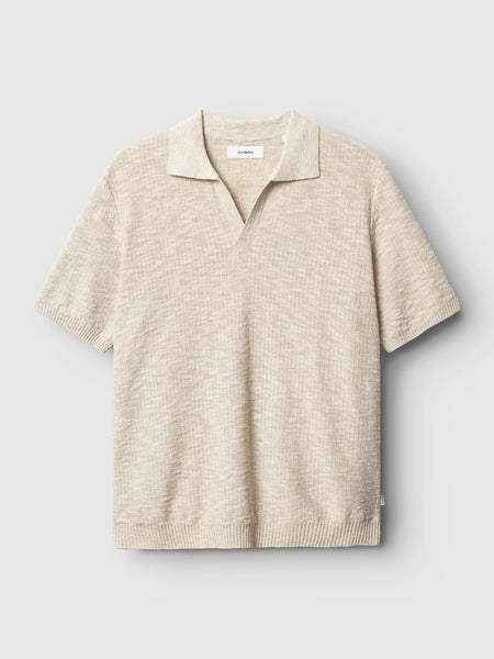 GABBA Cross Premium Strick-Polo aus Baumwolle, Leinen Mix in Beige online kaufen