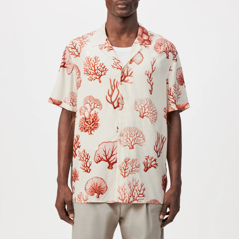 DRYKORN BIJAN_2 Casual kurzarm Hemd mit Korallenprint Farbe - burnt coral