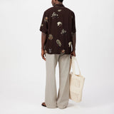 DRYKORN MERYN Kurzarmhemd mit maritimen Print in Viskose Farbe - dark chocolate online kaufen