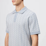 DRYKORN TAMIAN Relaxed Fit Strickpolo in Baumwoll-Jacquard Farbe - zen blue online kaufen
