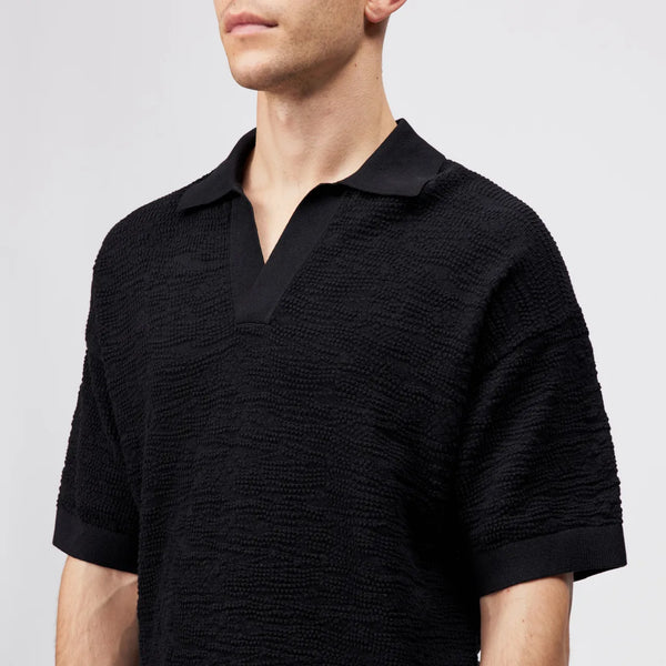 DRYKORN LAURENZZO Oversized Fit Strick-Polo in reiner Baumwolle Farbe - black online kaufen