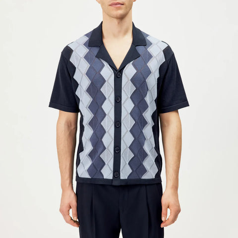 DRYKORN RAY Regular Fit Strickpolo mit Jacquard-Muster Farbe - dark navy