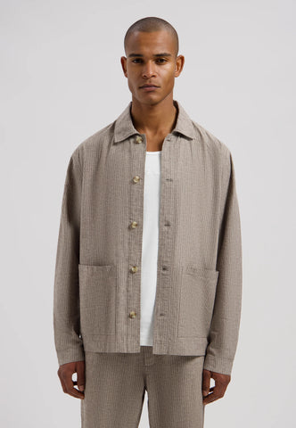 DSTREZZED Nix Jacket Pinstripe Frabe Grey Brown