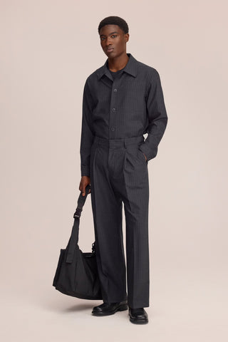 NN.07 Kay - Relaxed Fit Wollmischung hose Farbe - Dark Grey Stripe