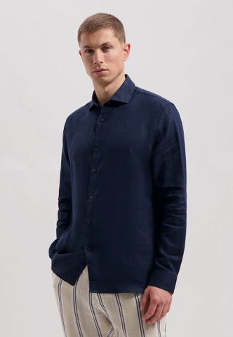 DSTREZZED The Jagger Shirt Linen Dk. Blue