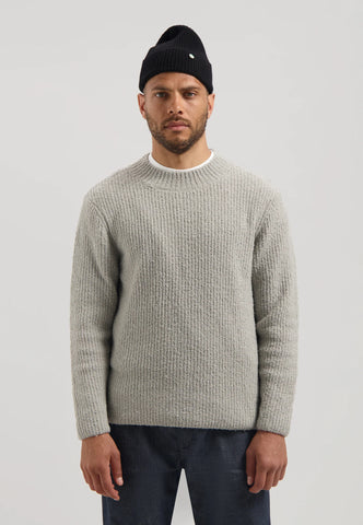 DSTREZZED Knit Quint Mock Neck Ghost Grey