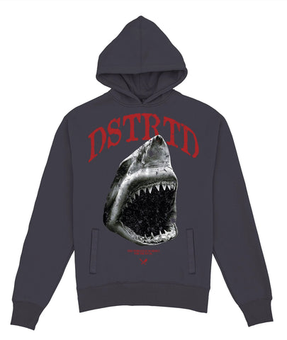 DISTORTED PEOPLE Animal Shark oversized hoodie dusk