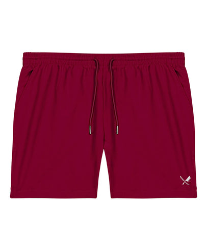 DISTORTED PEOPLE  Classic swim shorts beet red