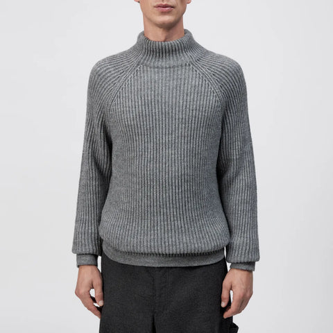 DRYKORN ARVID Rollkragenpullover in Woll-Alpakamix Farbe - grey melange