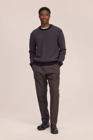 NN.07 Bill - Melange Tapered leg regular fit hose Deep Truffle