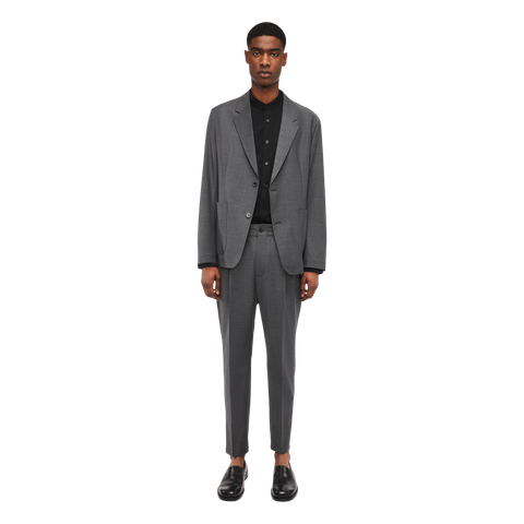 DRYKORN CHASY HOSE MIT BUNDFALTE IN BI-STRECH WOLLE DRYNAMIC Farbe - sharkskin