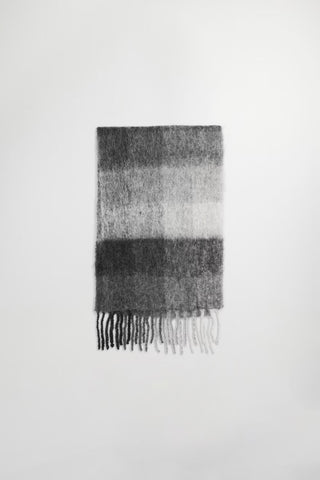 NN.07 Scarf Two Wollmischung Schal Farbe: Grau Kariert #795