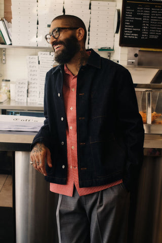 NN.07 Reed Seersucker Hemdjacke Farbe: Chili Glow #588