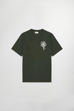 NN.07 Pedro EMB Stickerei Bio-Baumwolle T-Shirt in Drak Army online kaufen