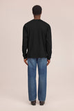 NN.07 Lionel - Smooth Longsleeve aus baumwolle in Farbe - Black online kaufen