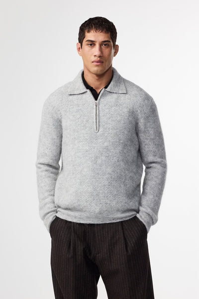 NN.07 Alfie Half-Zip Polo Farbe: Sable Grey #930 online kaufen
