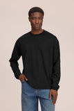 NN.07 Lionel - Smooth Longsleeve aus baumwolle in Farbe - Black online kaufen