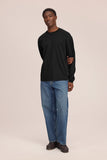 NN.07 Lionel - Smooth Longsleeve aus baumwolle in Farbe - Black online kaufen