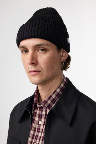 NN.07 Rib Wollmischung Mütze Farbe Black