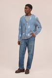NN.07 Chris - Jacquard cardigan Hellgrau Multi online kaufen