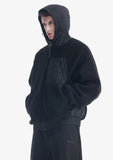 KRAKATAU PEEPLES HOODED SHERPA JACKET IN BLACK QM564 online kaufen