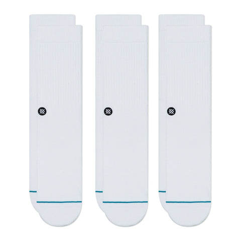 STANCE ICON CREW SOCKEN 3ER PACK WHITE